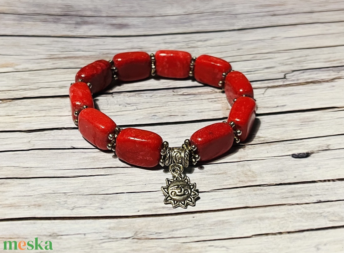 Tűző napsütés karkötő acháttal - ékszer - karkötő - gyöngyös karkötő - Meska.hu