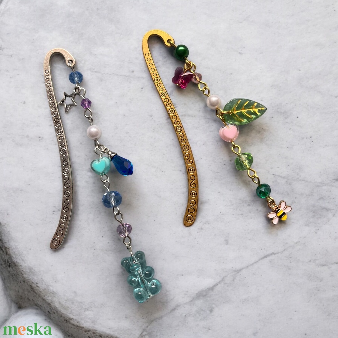 Könyvszirmok-fém könyvjelzők, vidám, tavaszi gyöngyökkel díszítve, választható színekben és mintákban, egyedi kiegészítő - könyv & zene - könyvjelző - Meska.hu