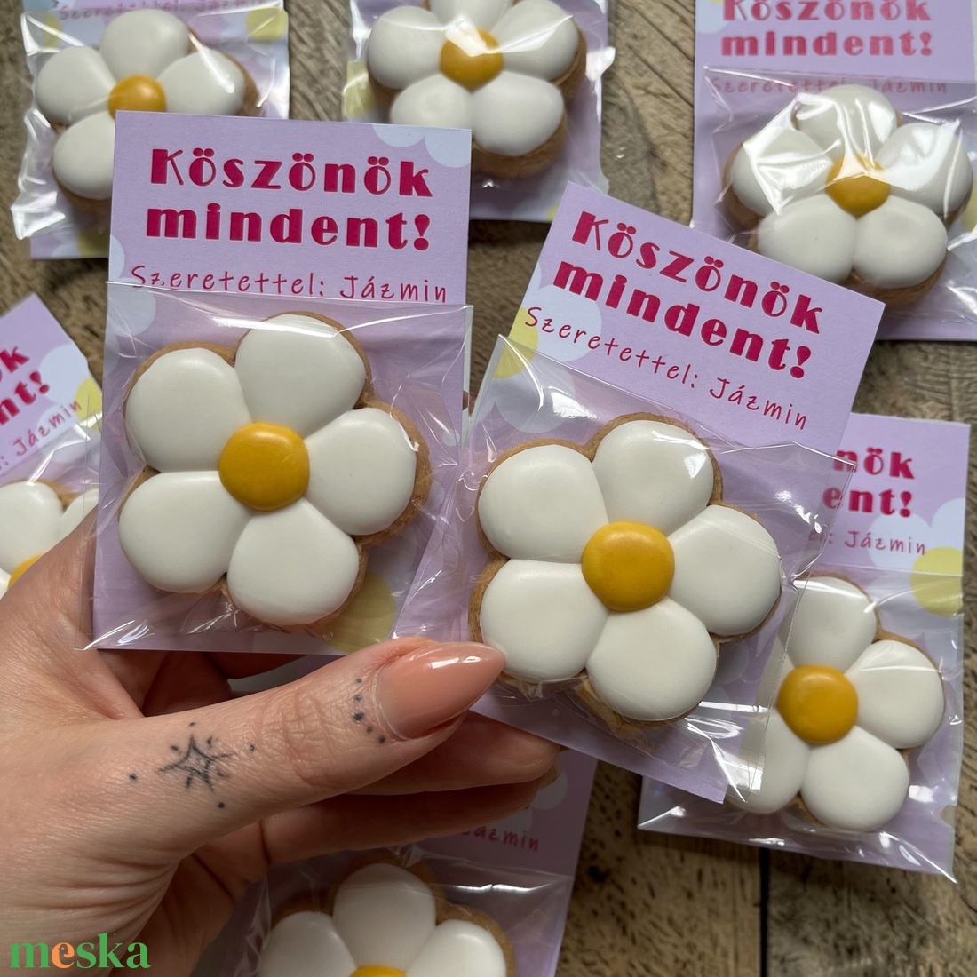 Köszönő margaréta - virágos, köszönő ajándék - mézeskalács örökajándék  - otthon & életmód - dekoráció - dísztárgy - Meska.hu