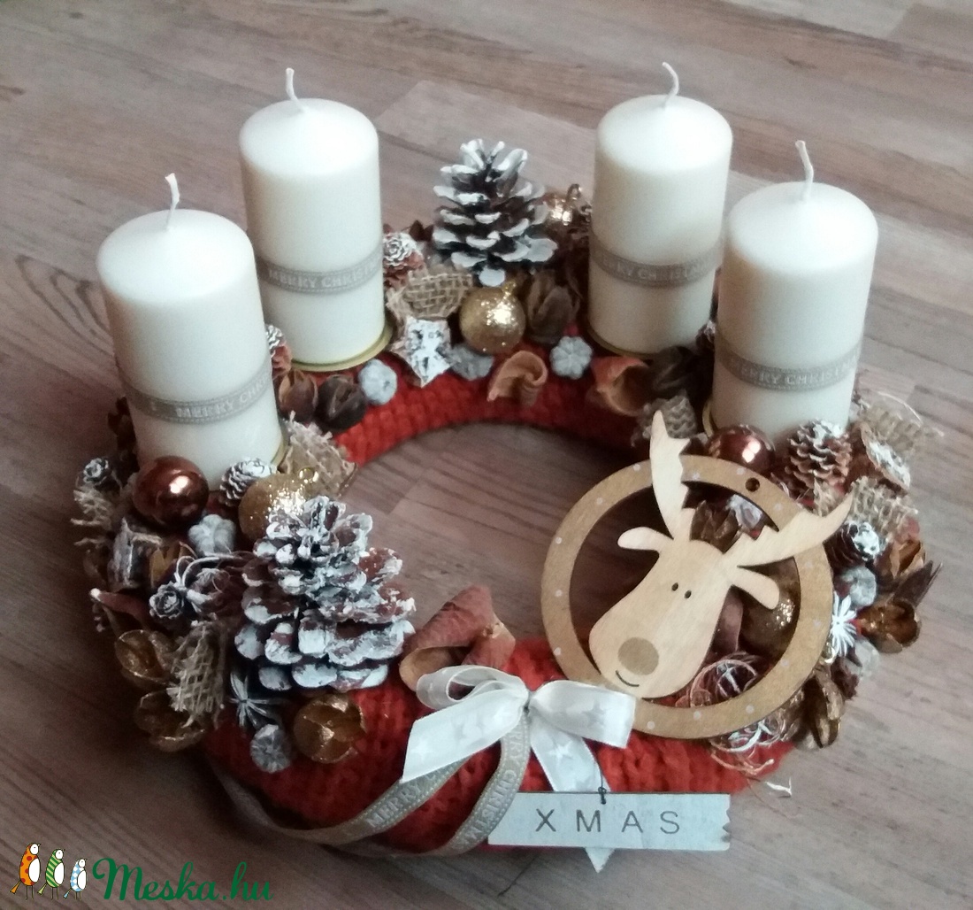 ADVENTI ASZTALDÍSZ, KARÁCSONYI KOSZORÚ, SZARVAS, GYERTYA - - Meska.hu ADVENTI ASZTALDÍSZ, KARÁCSONYI KOSZORÚ, SZARVAS, GYERTYA - - Meska.hu