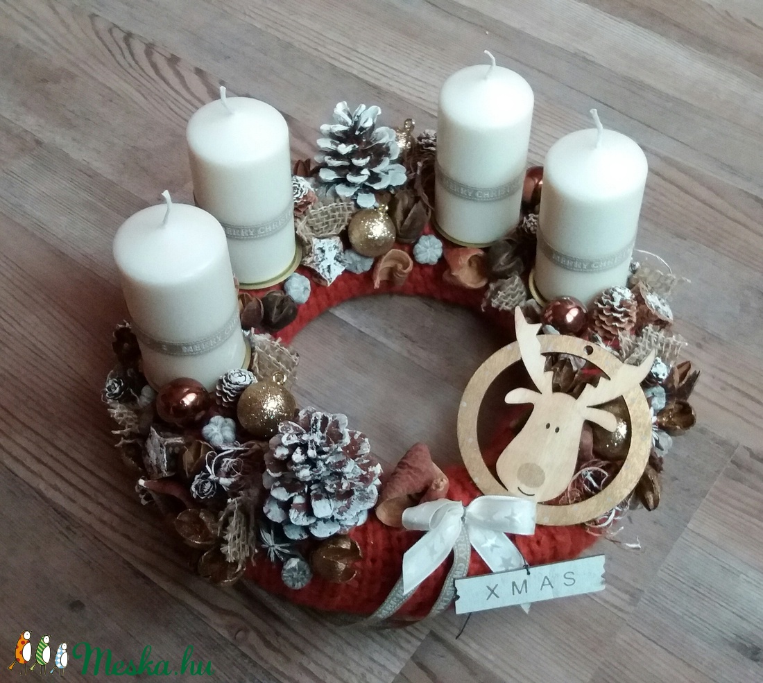 ADVENTI ASZTALDÍSZ, KARÁCSONYI KOSZORÚ, SZARVAS, GYERTYA - - Meska.hu ADVENTI ASZTALDÍSZ, KARÁCSONYI KOSZORÚ, SZARVAS, GYERTYA - - Meska.hu