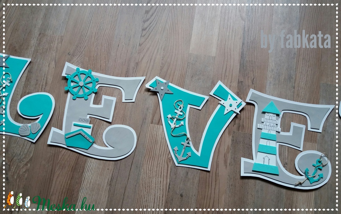 Levente 20 cm dekorgumi babanév falmatrica -  - Meska.hu