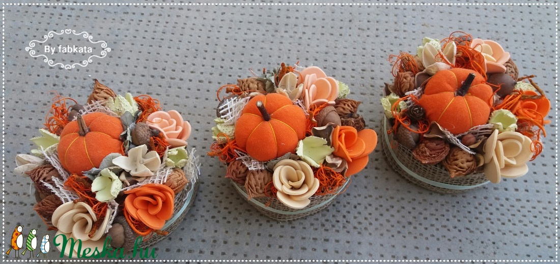 Őszi tökös szett  virágbox asztaldísz  -  - Meska.hu
