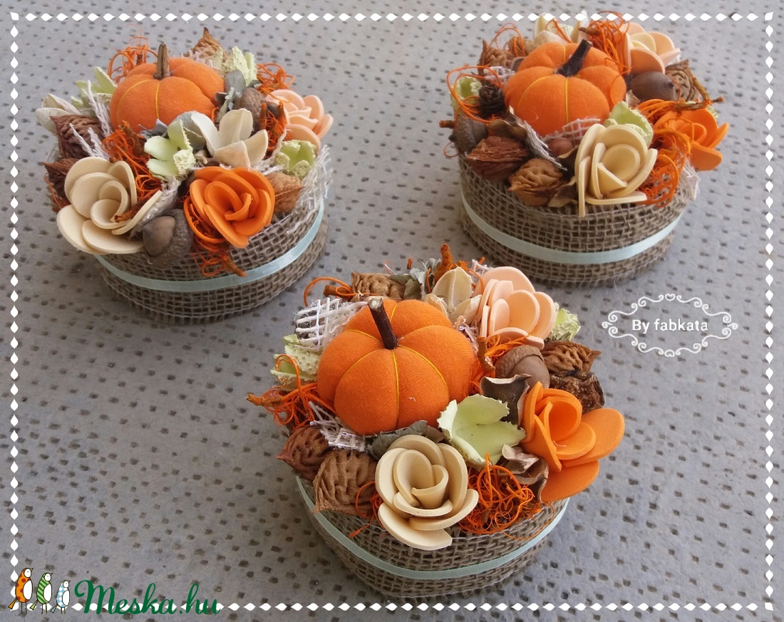 Őszi tökös szett  virágbox asztaldísz  -  - Meska.hu