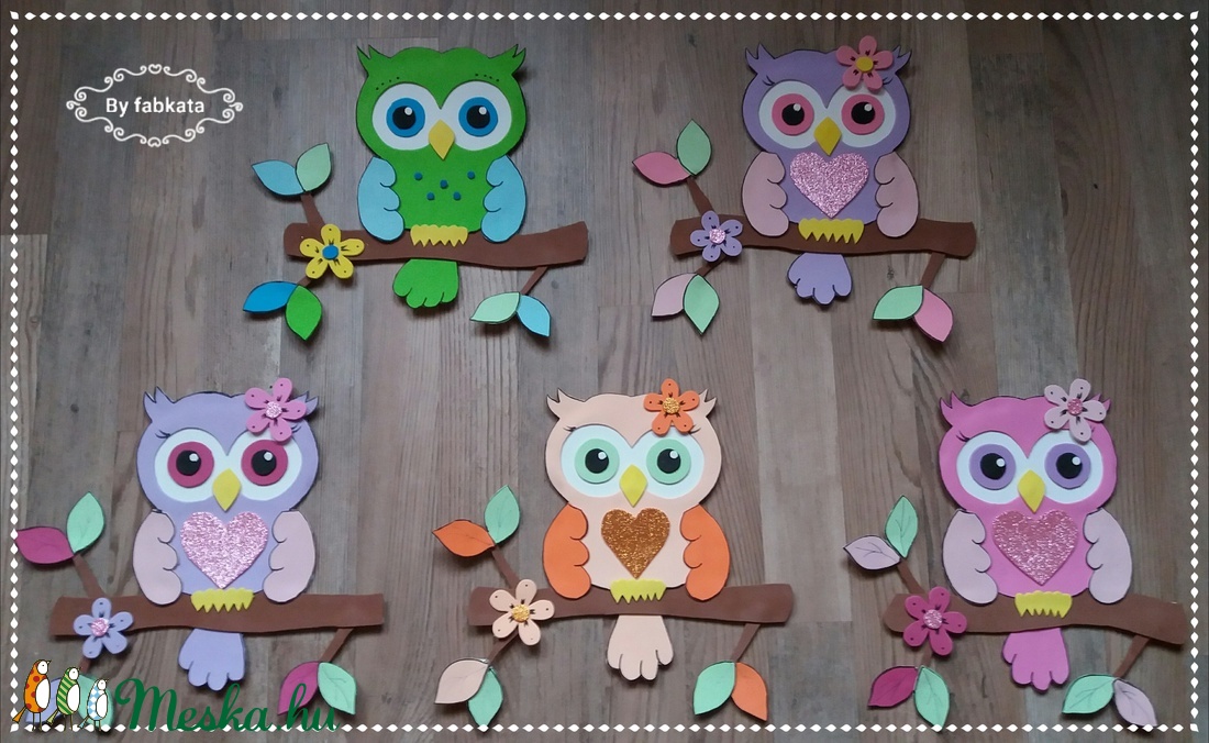 Bagolylány falmatrica, dekorgumi , névnapra -  - Meska.hu