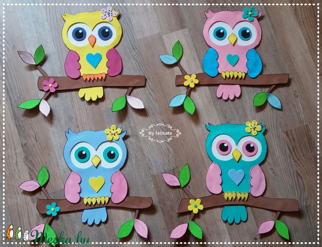 Bagolylány falmatrica, dekorgumi , névnapra -  - Meska.hu