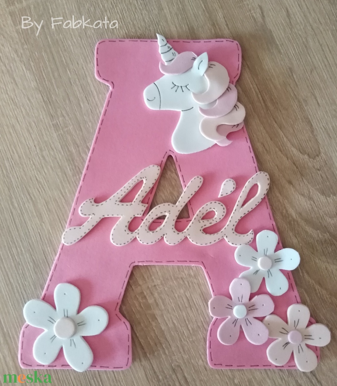 Névtábla Adél névhez dekorgumi betű dekor - otthon & életmód - dekoráció - fali és függő dekoráció - betű & név - Meska.hu