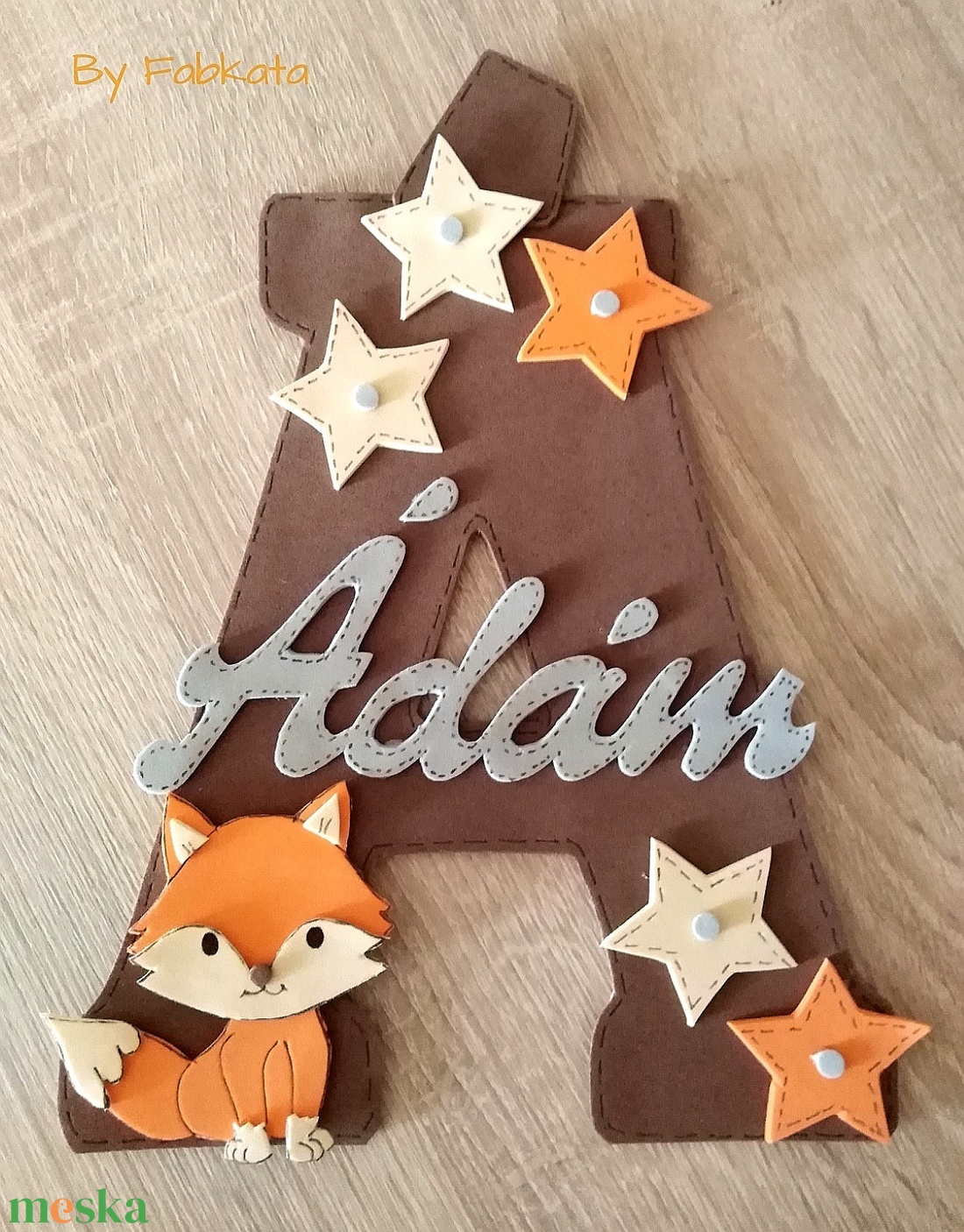 Névtábla Áron, Ádám névvel dekorgumi betű dekor -  - Meska.hu