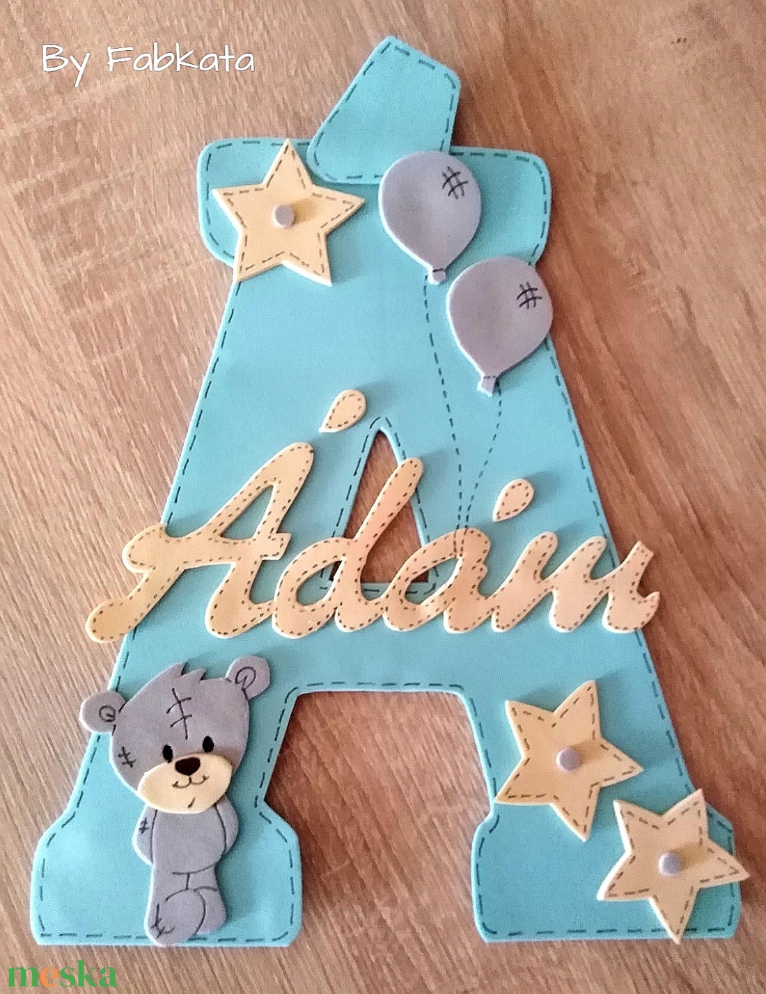 Névtábla Áron, Ádám névvel dekorgumi betű dekor -  - Meska.hu