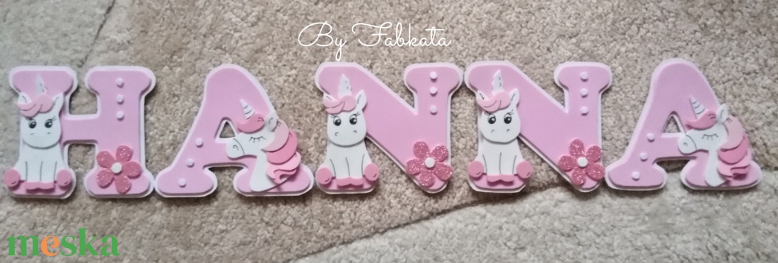 Anna 12cm Unikornis póni dekorgumi falmatrica babanév , NÉVNAP -  - Meska.hu