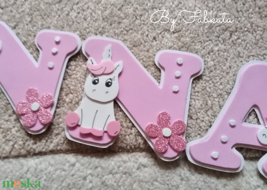 Anna 12cm Unikornis póni dekorgumi falmatrica babanév , NÉVNAP -  - Meska.hu