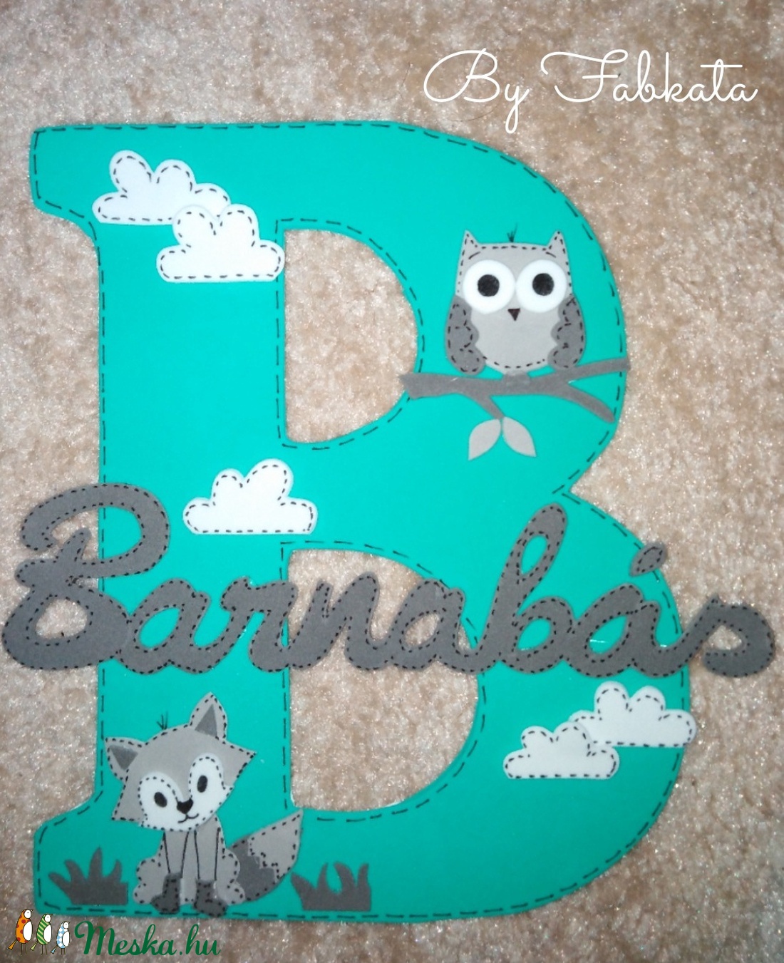 Névtábla Barnabás névhez dekorgumi betű dekor -  - Meska.hu