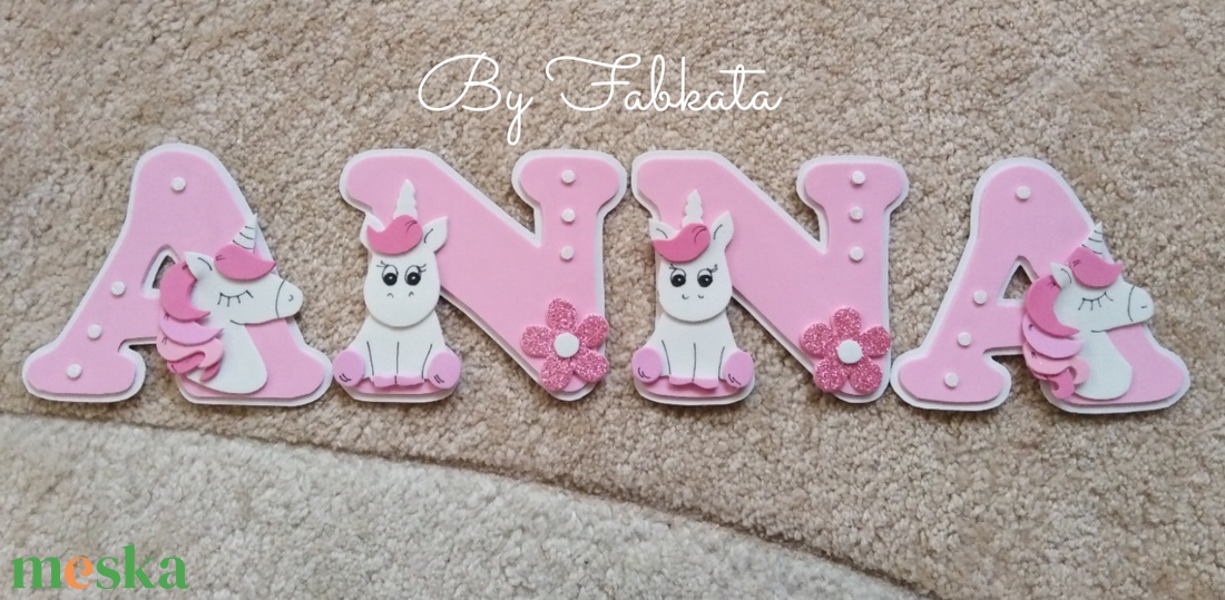 Anna 12cm Unikornis póni dekorgumi falmatrica babanév , NÉVNAP -  - Meska.hu