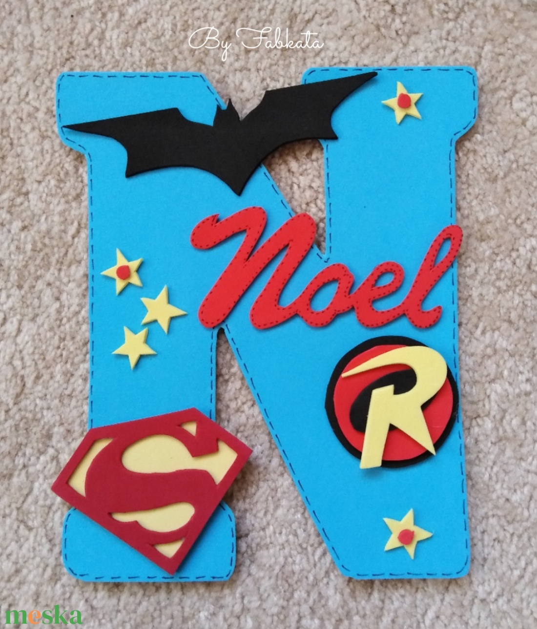 Névtábla Noel névvel dekorgumi betű dekor - otthon & életmód - dekoráció - Meska.hu