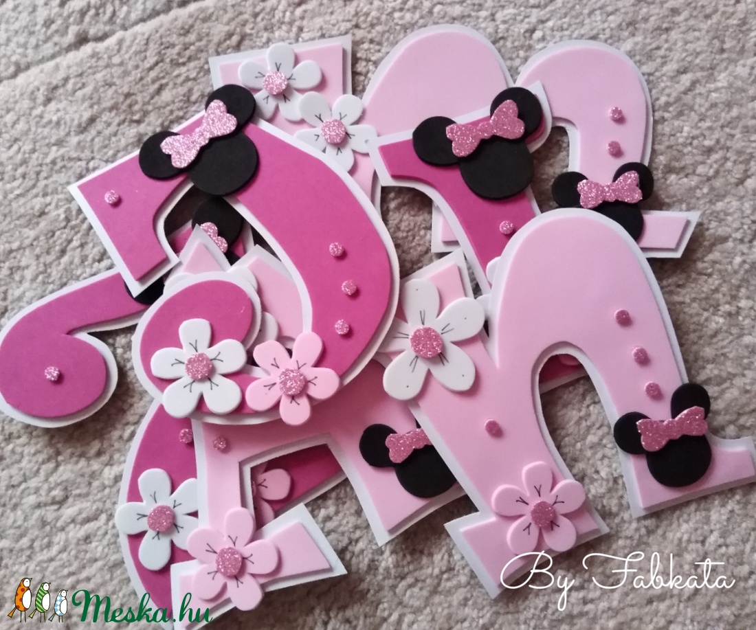 Minnie stílúsú 15cm babanév falmatrica bababetű dekorgumi - - Meska.hu Minnie stílúsú 15cm babanév falmatrica bababetű dekorgumi - - Meska.hu