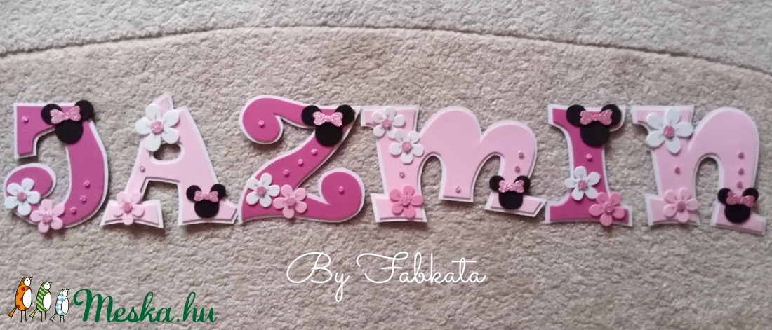 Minnie stílúsú 15cm babanév falmatrica bababetű dekorgumi - - Meska.hu Minnie stílúsú 15cm babanév falmatrica bababetű dekorgumi - - Meska.hu