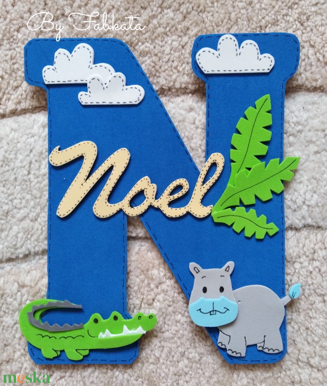 Névtábla Noel névvel dekorgumi betű dekor - otthon & életmód - dekoráció - Meska.hu