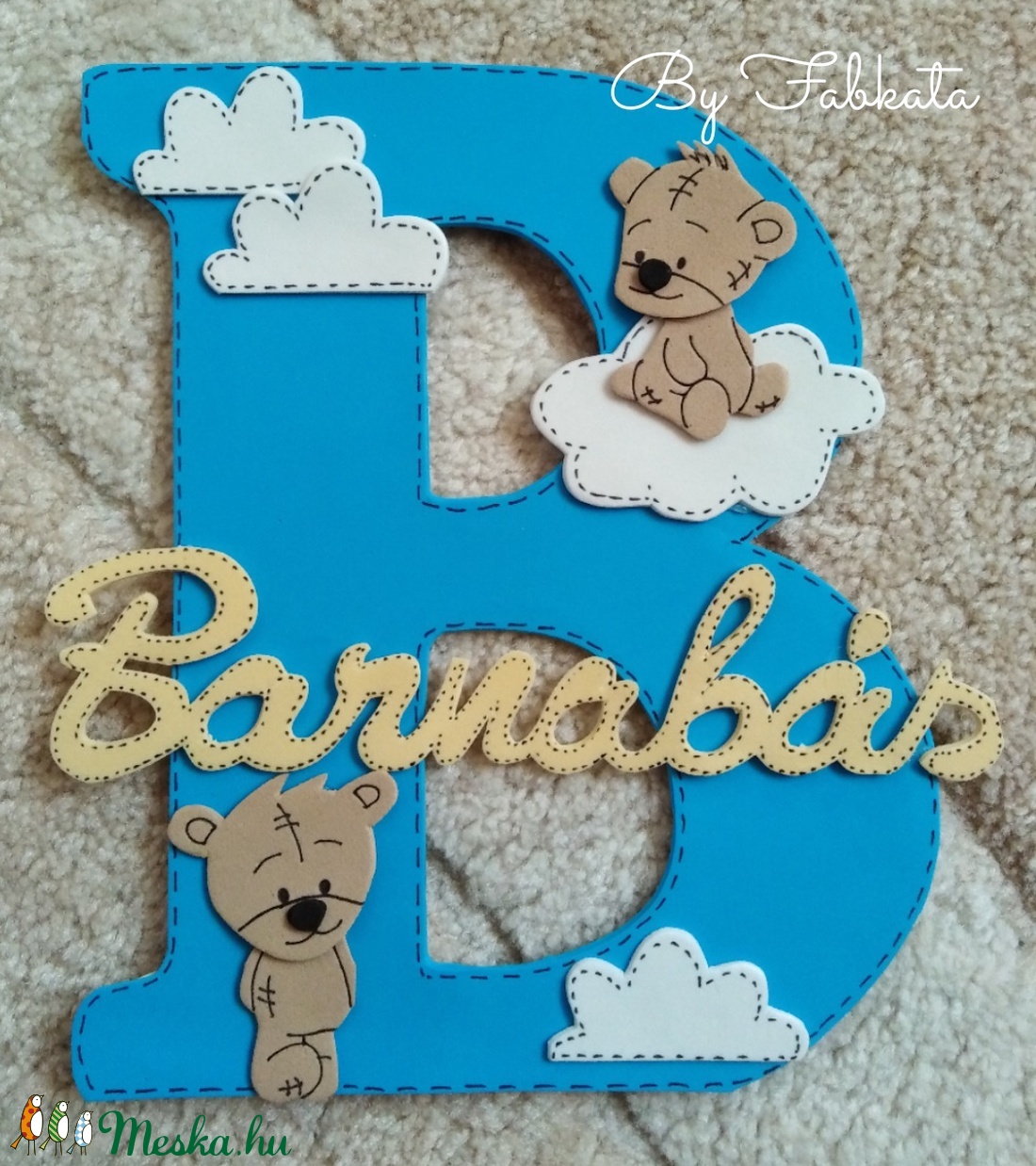 Névtábla Barnabás névhez dekorgumi betű dekor -  - Meska.hu