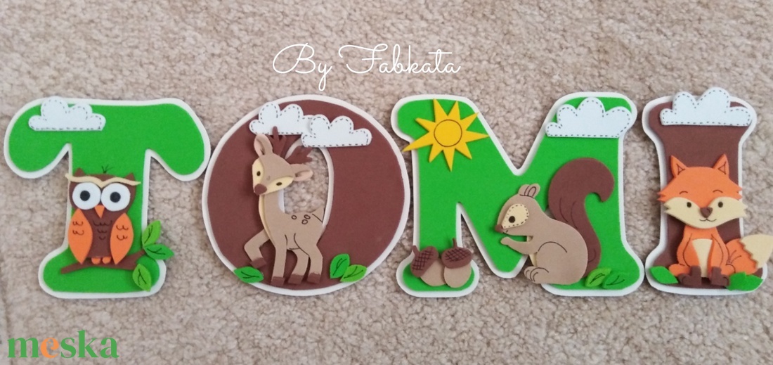 Erdei állatos babanév 12cm dekorgumi bababetű falmatrica - otthon & életmód - babaszoba, gyerekszoba - gyerekszoba falmatrica - Meska.hu Erdei állatos babanév 12cm dekorgumi bababetű falmatrica - otthon & életmód - babaszoba, gyerekszoba - gyerekszoba falmatrica - Meska.hu