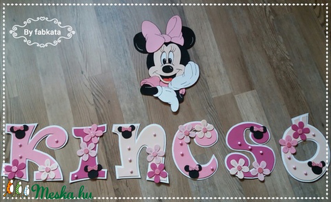 Minnie stílúsú 15cm babanév falmatrica bababetű dekorgumi - - Meska.hu Minnie stílúsú 15cm babanév falmatrica bababetű dekorgumi - - Meska.hu