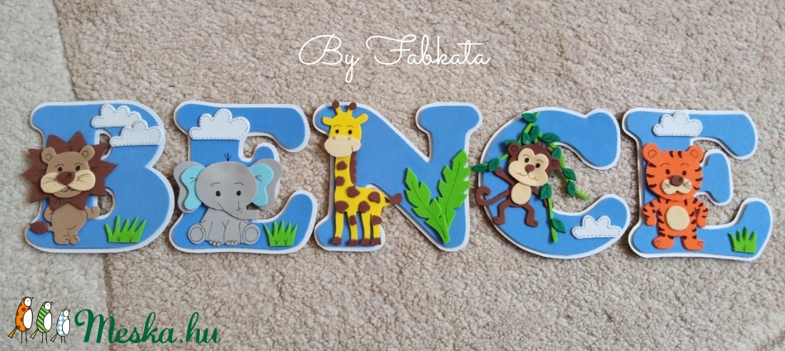 Szafari stílúsú babanév 12cm Állatos dekorgumi bababetű falmatrica - otthon & életmód - dekoráció - Meska.hu Szafari stílúsú babanév 12cm Állatos dekorgumi bababetű falmatrica - otthon & életmód - dekoráció - Meska.hu