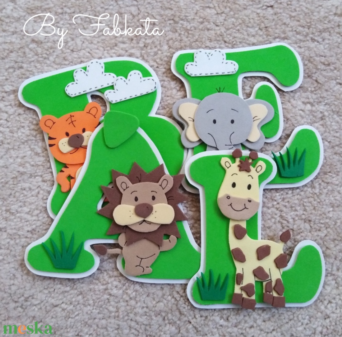 Szafari stílúsú babanév 12cm Állatos dekorgumi bababetű falmatrica - otthon & életmód - dekoráció - Meska.hu Szafari stílúsú babanév 12cm Állatos dekorgumi bababetű falmatrica - otthon & életmód - dekoráció - Meska.hu
