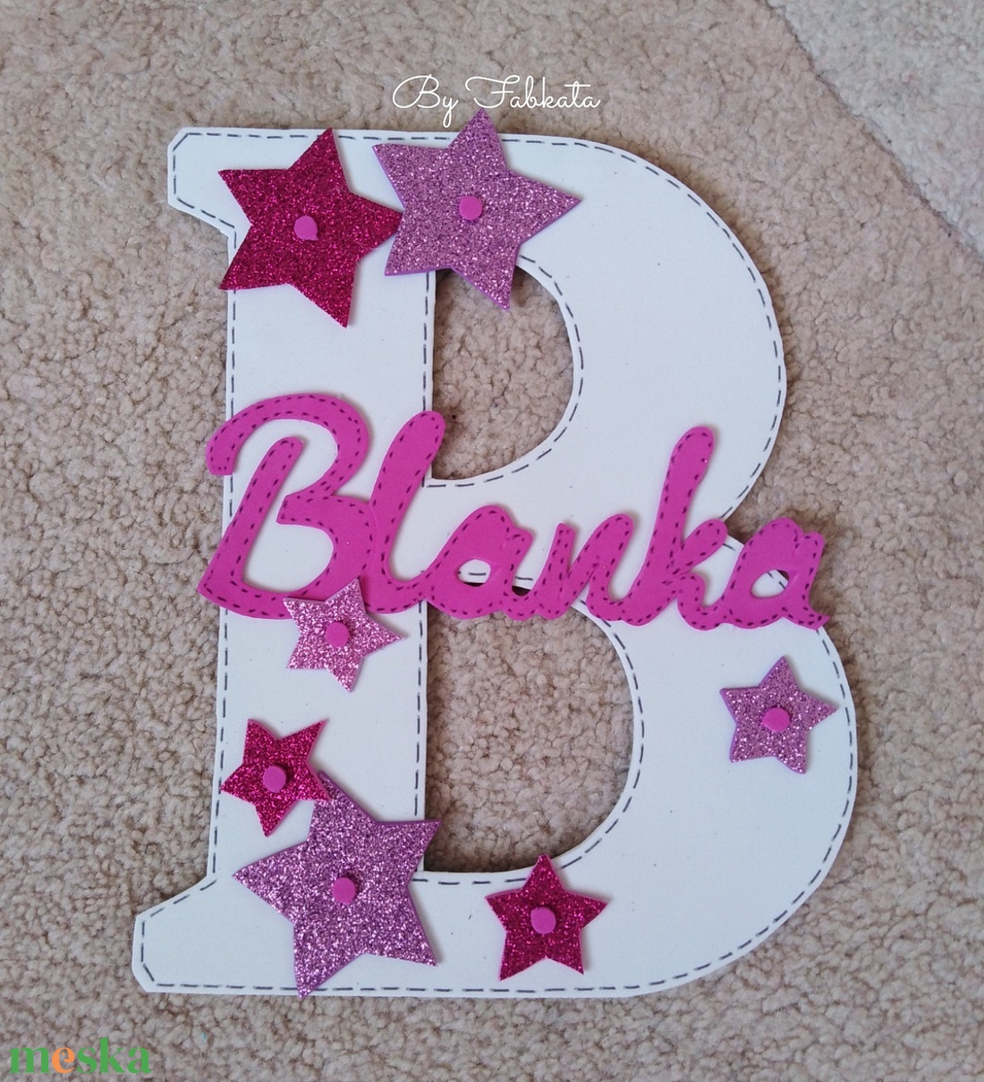 Fehér Névtábla bármilyen névhez dekorgumi betű dekor - baba - mama - babaszoba dekoráció - gyerek névtábla - Meska.hu