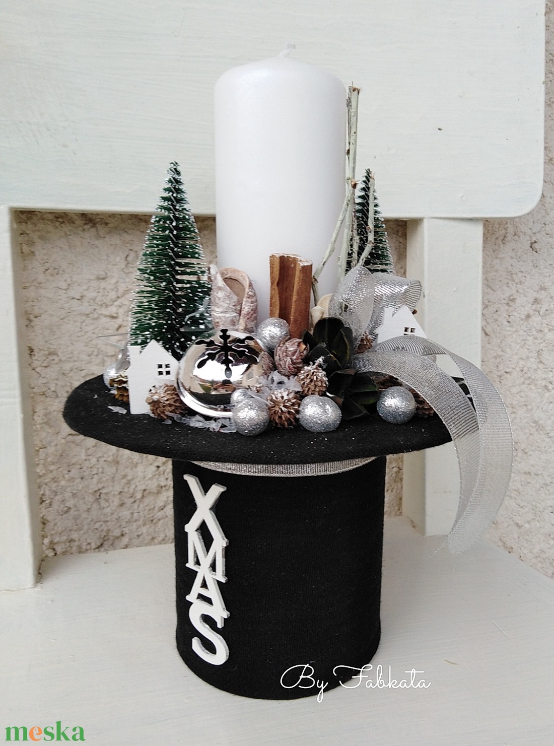Hóember kalapja adventi téli asztaldísz dekoráció  - karácsony - adventi díszek - adventi asztaldísz - Meska.hu