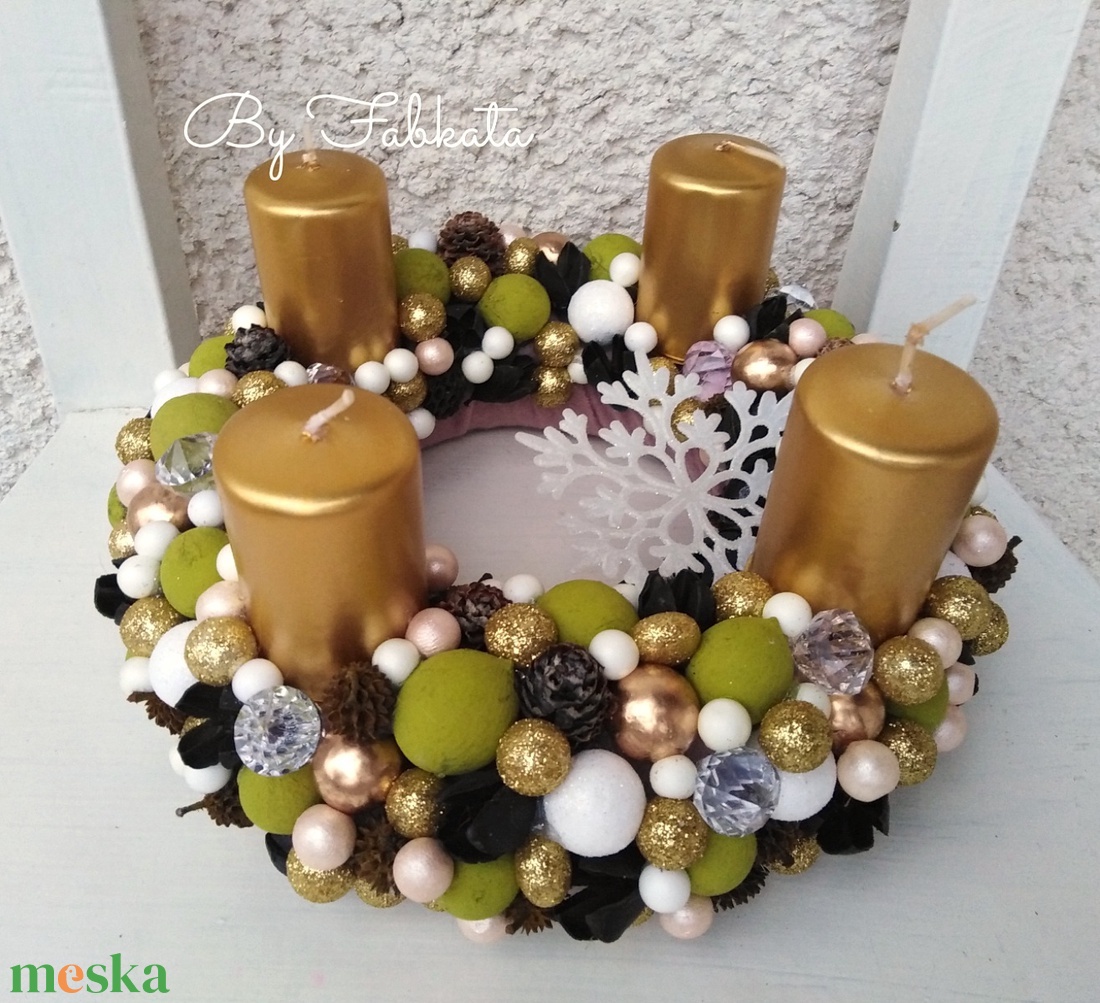 Arany hópihés szett adventi karácsonyi ajtódísz kopogtató 24cm koszorú  - karácsony - adventi díszek - adventi ajtódísz - Meska.hu Arany hópihés szett adventi karácsonyi ajtódísz kopogtató 24cm koszorú  - karácsony - adventi díszek - adventi ajtódísz - Meska.hu