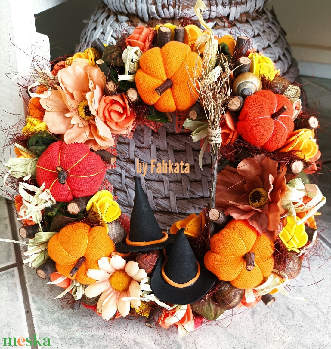 Boszorkányos őszi ajtódísz 24cm kopogtató - otthon & életmód - dekoráció - halloween - halloweeni ajtódíszek és ablakdíszek - Meska.hu Boszorkányos őszi ajtódísz 24cm kopogtató - otthon & életmód - dekoráció - halloween - halloweeni ajtódíszek és ablakdíszek - Meska.hu
