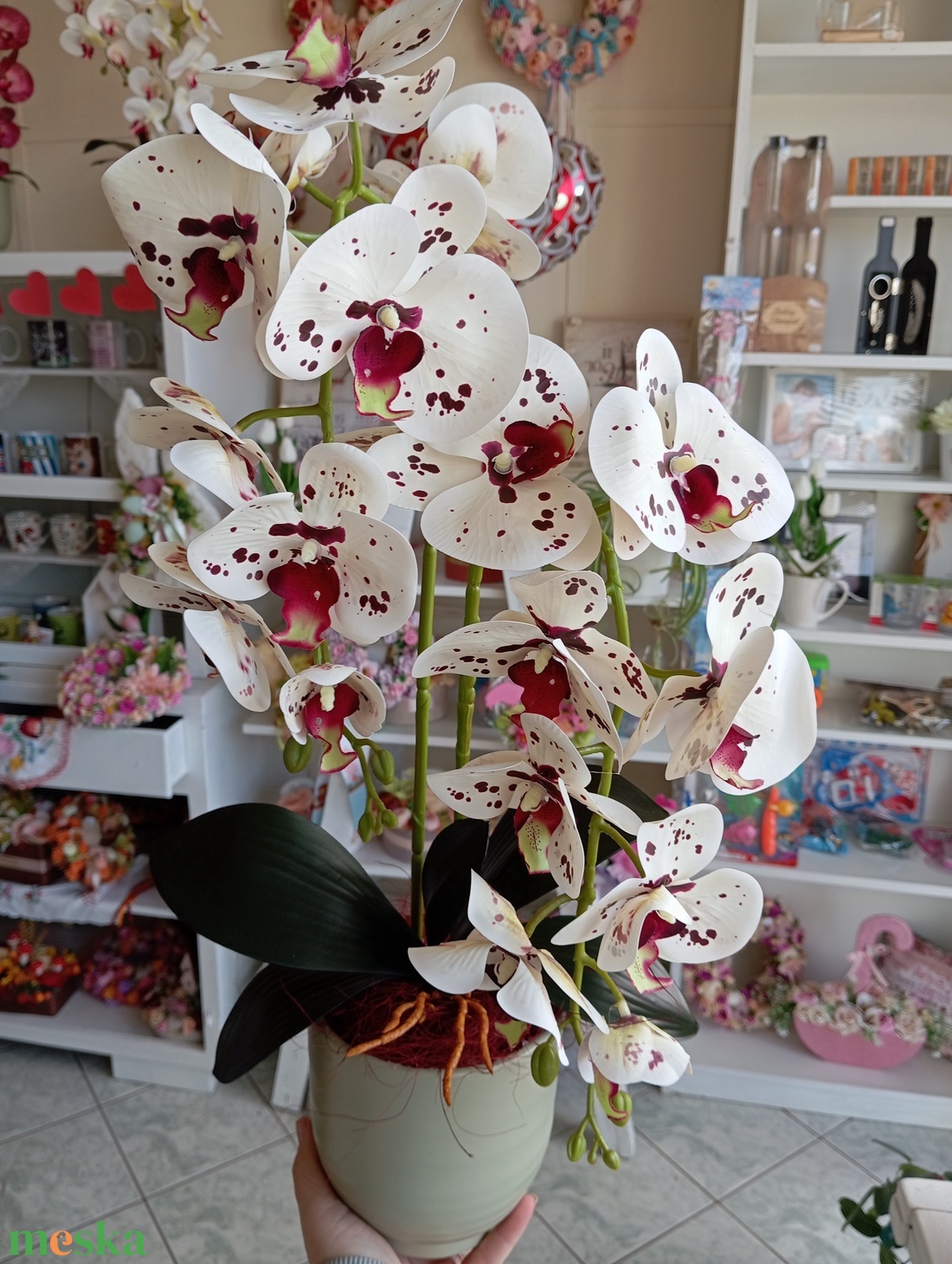 Pöttyös gondozás mentes orchidea asztaldísz  - otthon & lakás - dekoráció - kép & falikép - képkeret - Meska.hu
