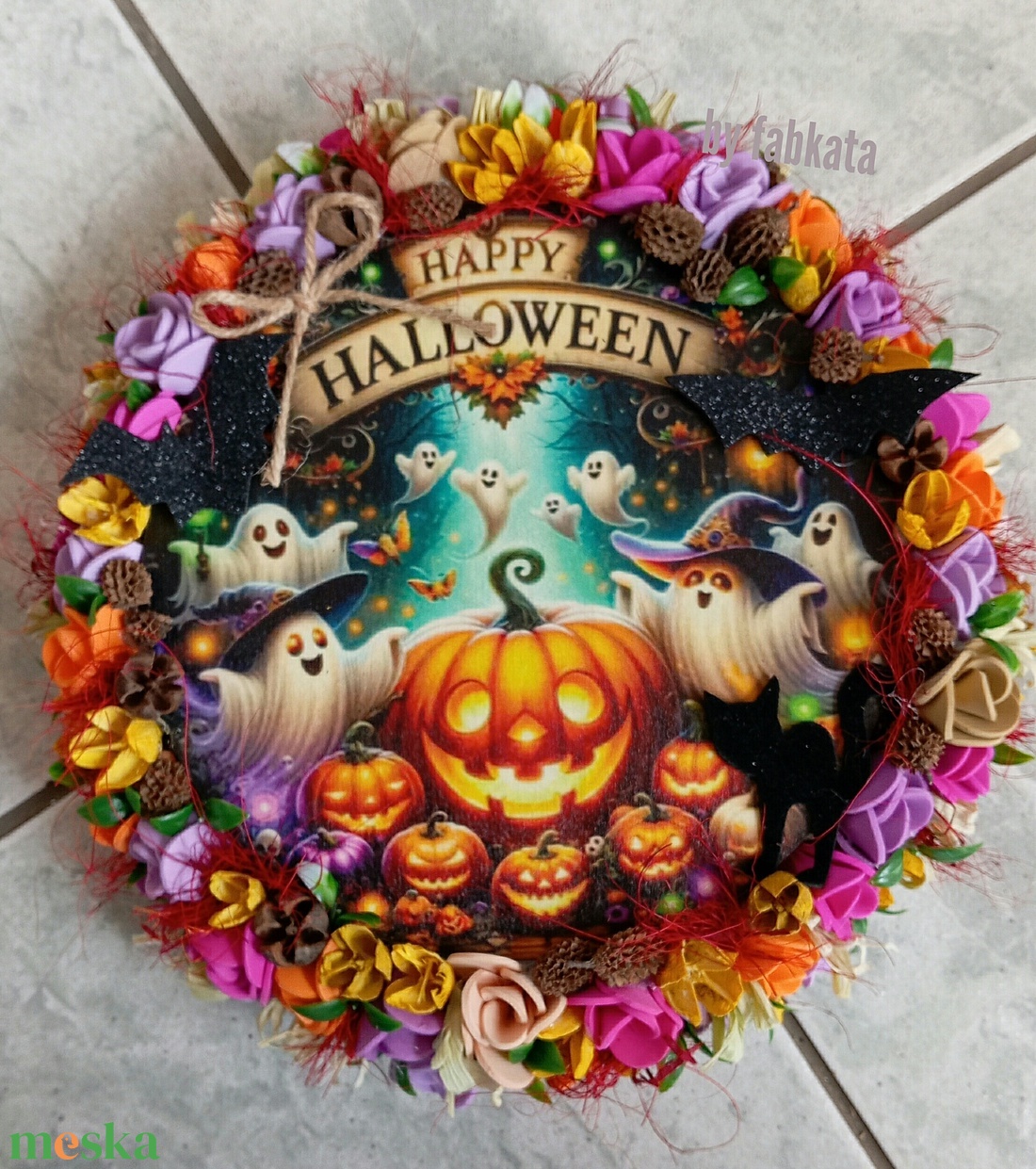 Őszi Halloween színes ajtódísz kopogtató 26cm koszorú - otthon & életmód - dekoráció - halloween - halloweeni ajtódíszek és ablakdíszek - Meska.hu Őszi Halloween színes ajtódísz kopogtató 26cm koszorú - otthon & életmód - dekoráció - halloween - halloweeni ajtódíszek és ablakdíszek - Meska.hu