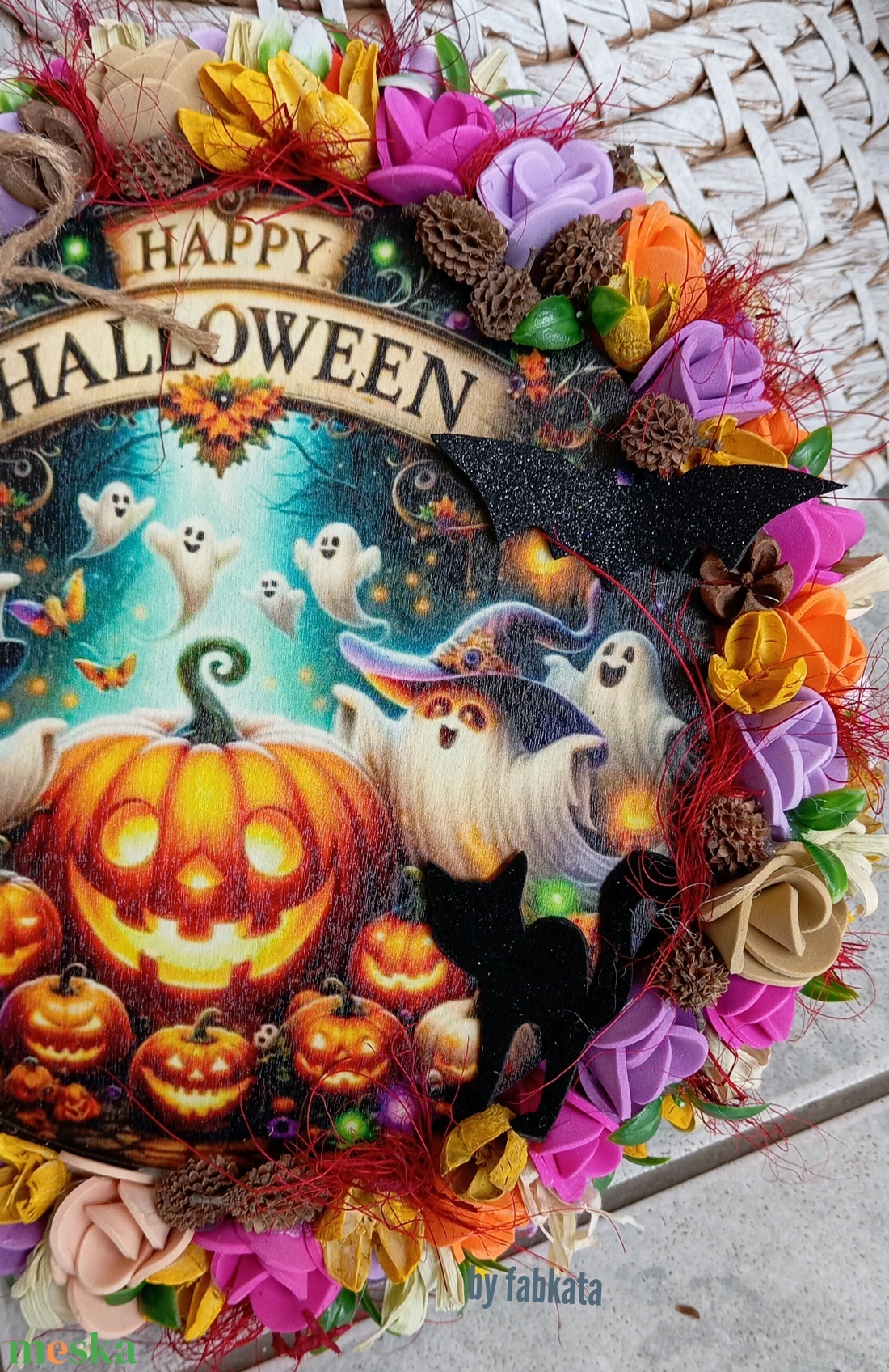 Őszi Halloween színes ajtódísz kopogtató 26cm koszorú - otthon & életmód - dekoráció - halloween - halloweeni ajtódíszek és ablakdíszek - Meska.hu Őszi Halloween színes ajtódísz kopogtató 26cm koszorú - otthon & életmód - dekoráció - halloween - halloweeni ajtódíszek és ablakdíszek - Meska.hu