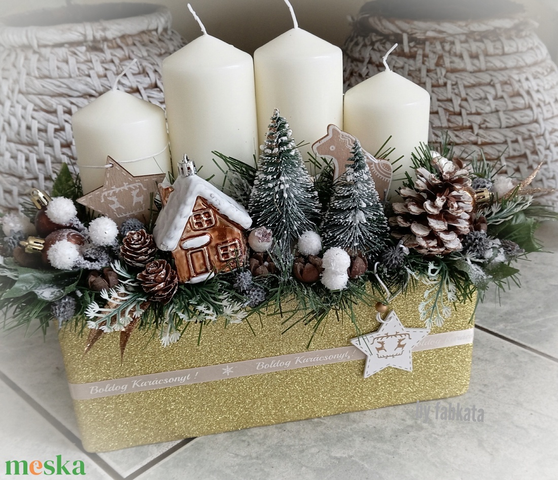  Adventibox karácsonyi koszorú doboz  - karácsony - adventi díszek - adventi asztaldísz - Meska.hu