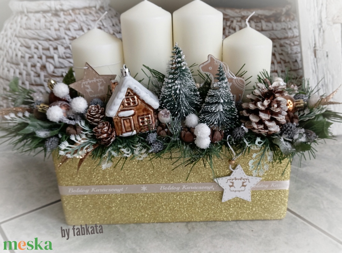  Adventibox karácsonyi koszorú doboz  - karácsony - adventi díszek - adventi asztaldísz - Meska.hu