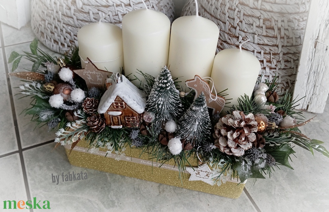  Adventibox karácsonyi koszorú doboz  - karácsony - adventi díszek - adventi asztaldísz - Meska.hu