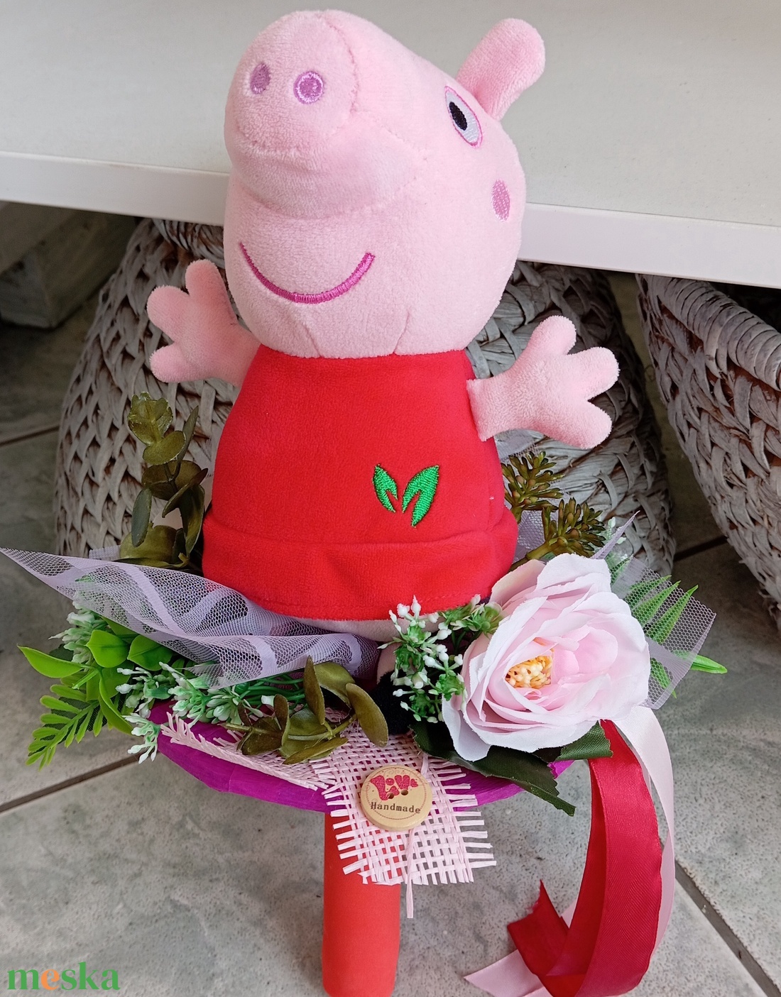 Peppa malac ovis ballagási csokor  - otthon & életmód - dekoráció - virágdísz és tartó - csokor & virágdísz - Meska.hu