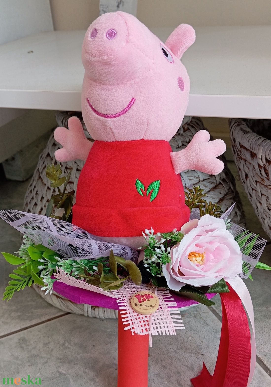Peppa malac ovis ballagási csokor  - otthon & életmód - dekoráció - virágdísz és tartó - csokor & virágdísz - Meska.hu