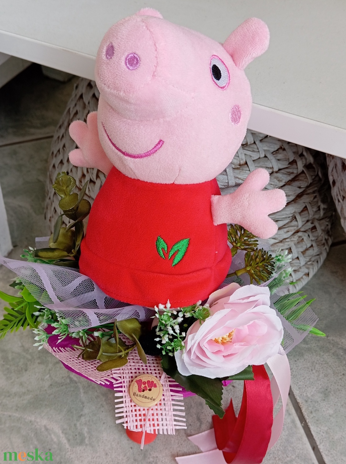 Peppa malac ovis ballagási csokor  - otthon & életmód - dekoráció - virágdísz és tartó - csokor & virágdísz - Meska.hu