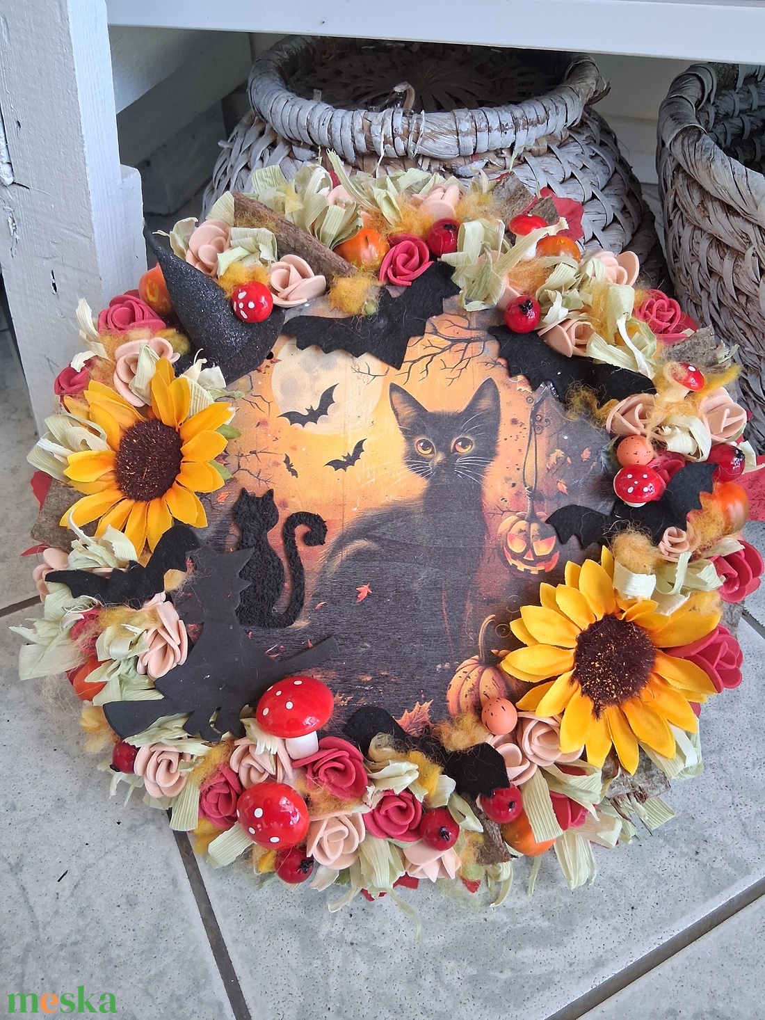 Ajtódísz kopogtató koszorú  - otthon & életmód - dekoráció - virágdísz és tartó - koszorú - Meska.hu