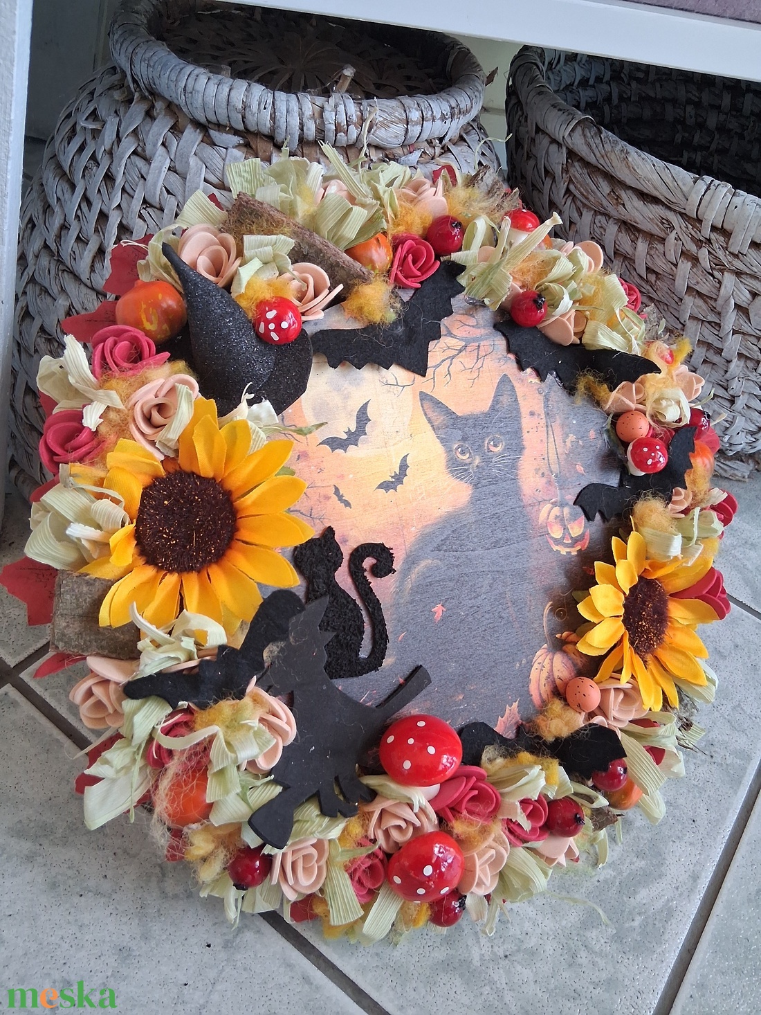 Ajtódísz kopogtató koszorú  - otthon & életmód - dekoráció - virágdísz és tartó - koszorú - Meska.hu