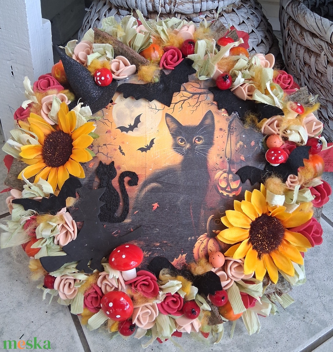 Ajtódísz kopogtató koszorú  - otthon & életmód - dekoráció - virágdísz és tartó - koszorú - Meska.hu