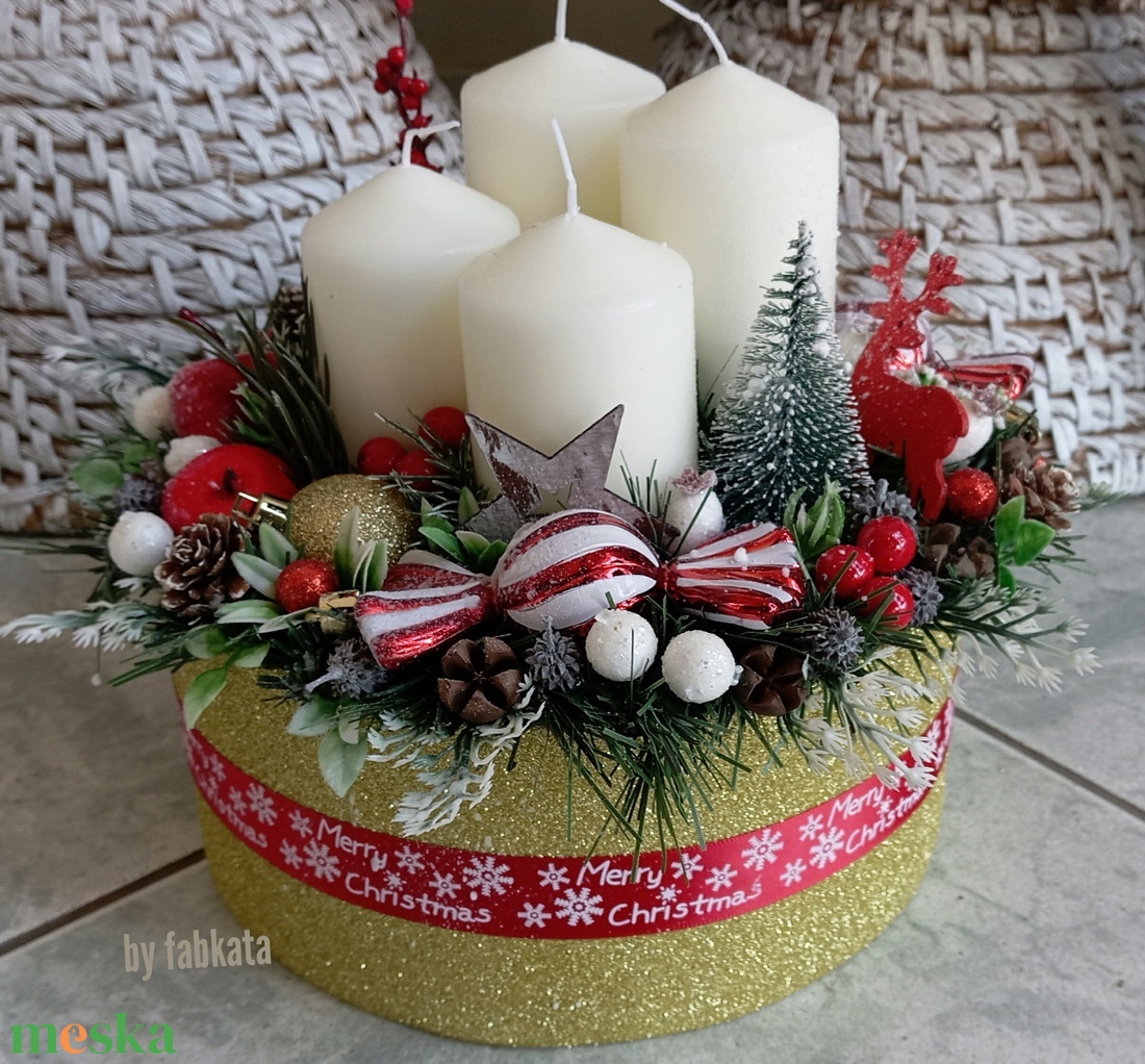  Adventibox karácsonyi koszorú doboz  - karácsony - adventi díszek - adventi asztaldísz - Meska.hu
