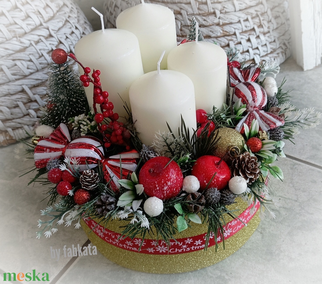  Adventibox karácsonyi koszorú doboz  - karácsony - adventi díszek - adventi asztaldísz - Meska.hu