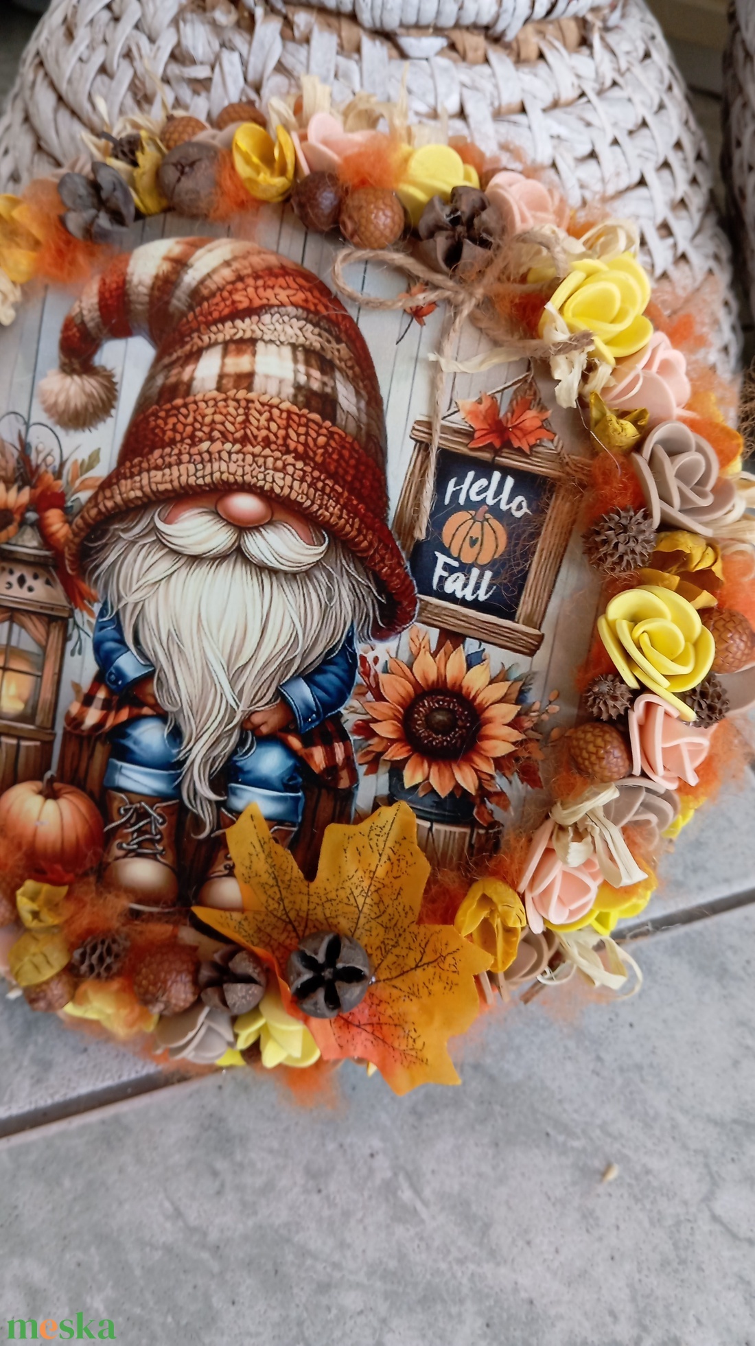 Őszi színes ajtódísz kopogtató 24cm koszorú  - otthon & életmód - dekoráció - ajtó- és ablak dekoráció - ajtódísz & kopogtató - Meska.hu