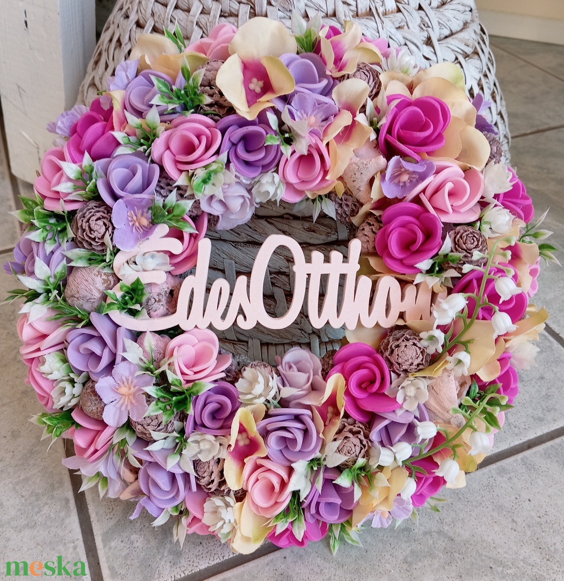 Csupa virágos tavaszi ajtódísz 24 - otthon & életmód - dekoráció - ajtó- és ablak dekoráció - ajtódísz & kopogtató - Meska.hu