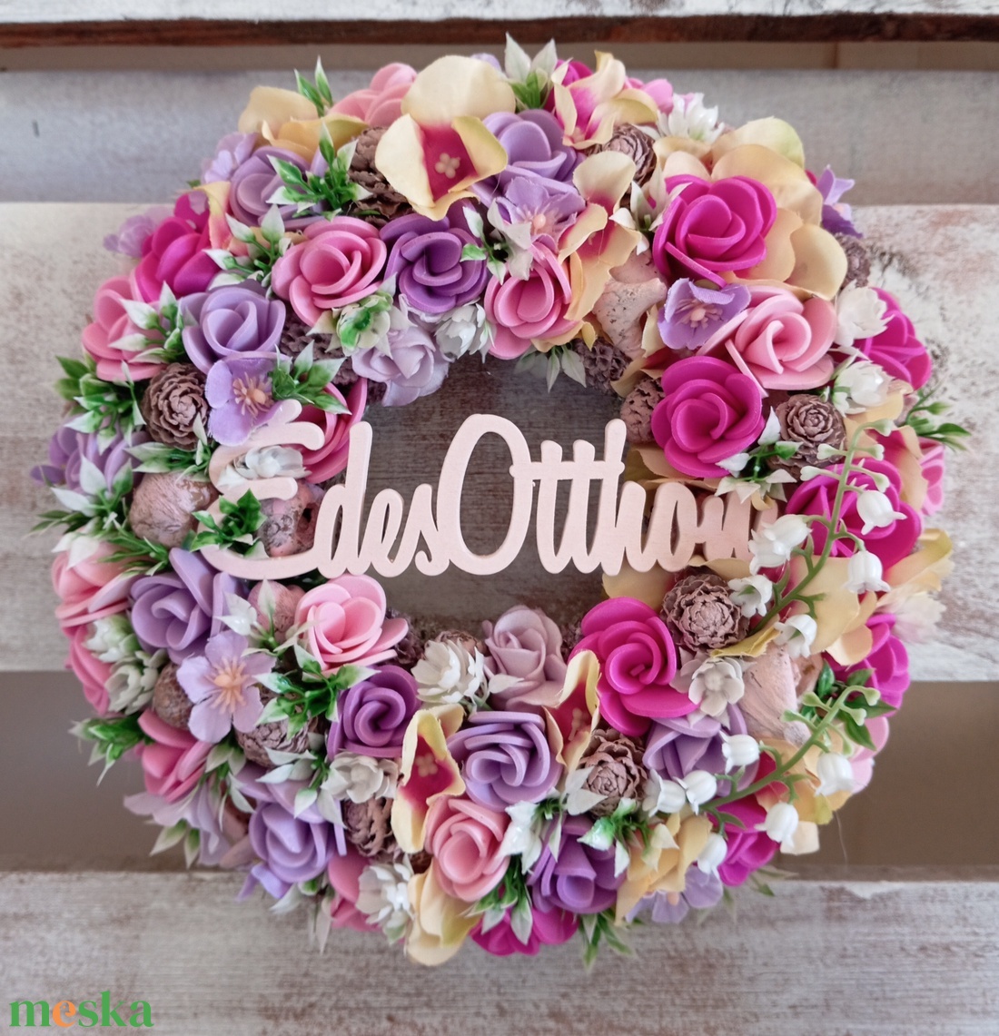 Csupa virágos tavaszi ajtódísz 24 - otthon & életmód - dekoráció - ajtó- és ablak dekoráció - ajtódísz & kopogtató - Meska.hu