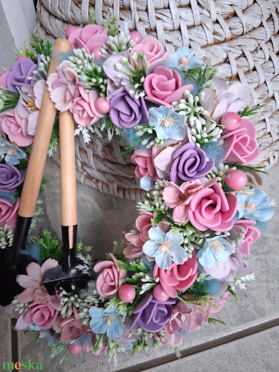 Tavaszi ajtódísz kopogtató koszorú  - otthon & életmód - dekoráció - ajtó- és ablak dekoráció - ajtódísz & kopogtató - Meska.hu