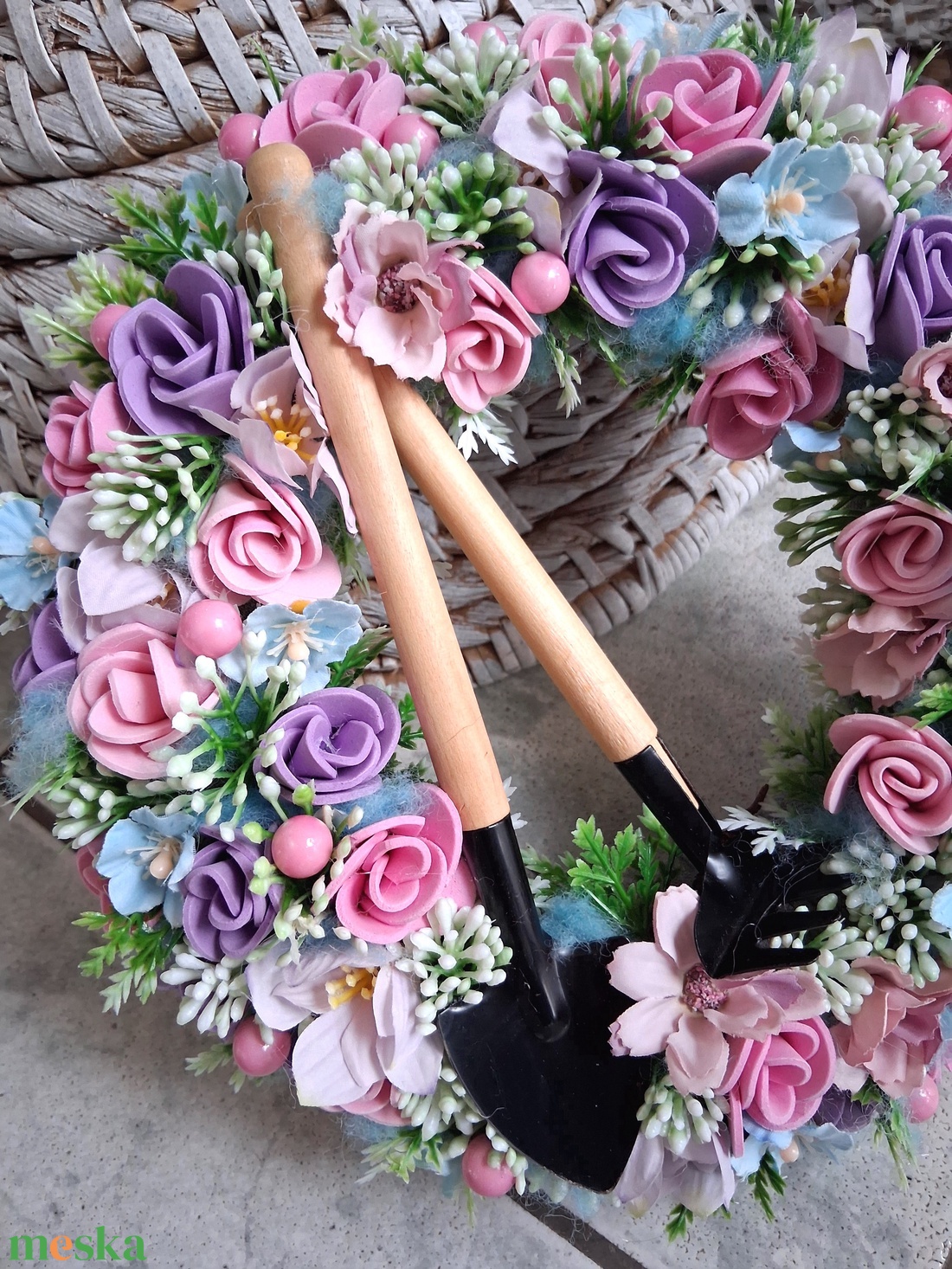 Tavaszi ajtódísz kopogtató koszorú  - otthon & életmód - dekoráció - ajtó- és ablak dekoráció - ajtódísz & kopogtató - Meska.hu