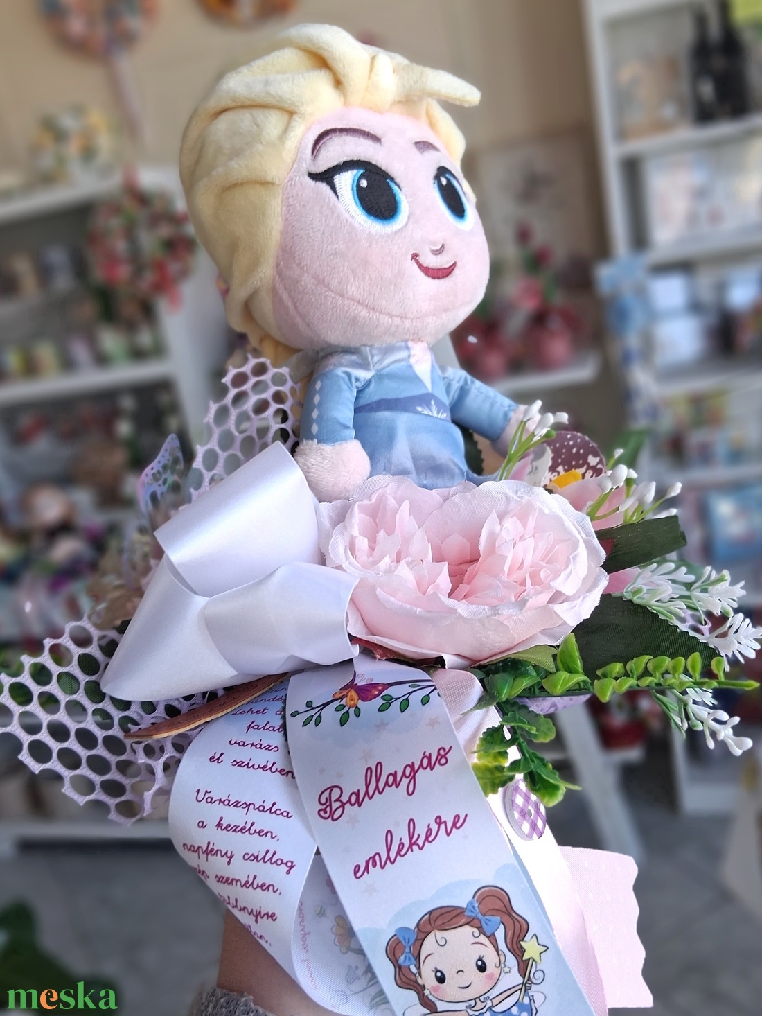 Frozen Elza ovis ballagási csokor Jégvarázs - otthon & életmód - virágdekoráció - virágok - virágcsokor - Meska.hu